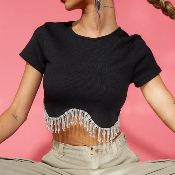 Hello Molly Sparkle Black Top - Picture 3 of 13